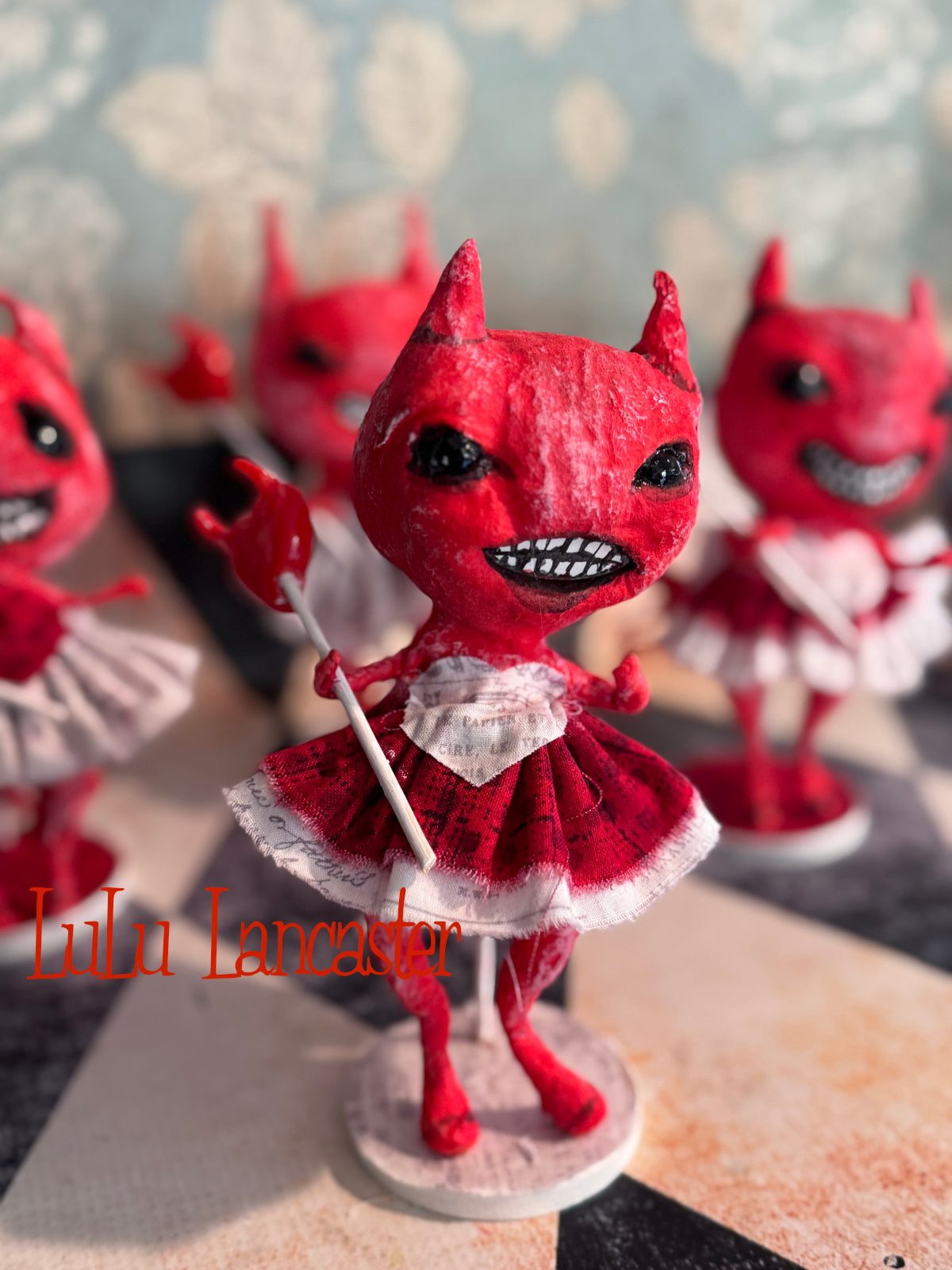 Cotton Headed No Escape Spun Cotton Mini Valentines Valloween Original LuLu Lancaster Art Doll