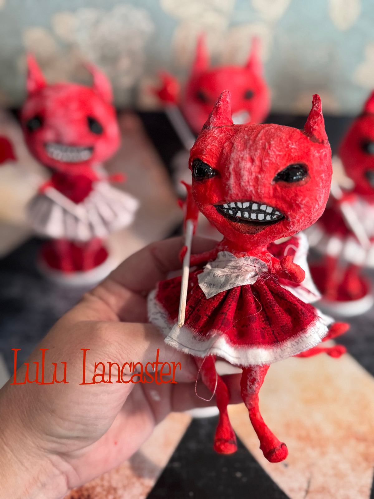 Cotton Headed No Escape Spun Cotton Mini Valentines Valloween Original LuLu Lancaster Art Doll