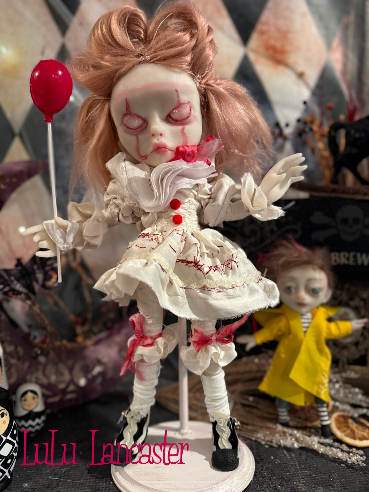 Pink Pennywise and Mini Georgie Original LuLu Lancaster Art Doll