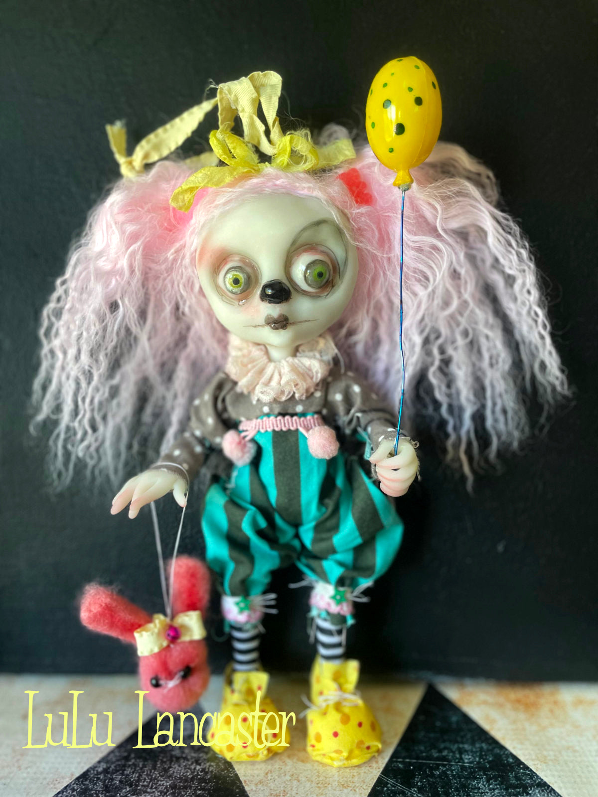 Pinky Lemonade clown Mini hanging Original LuLu Lancaster Art Doll