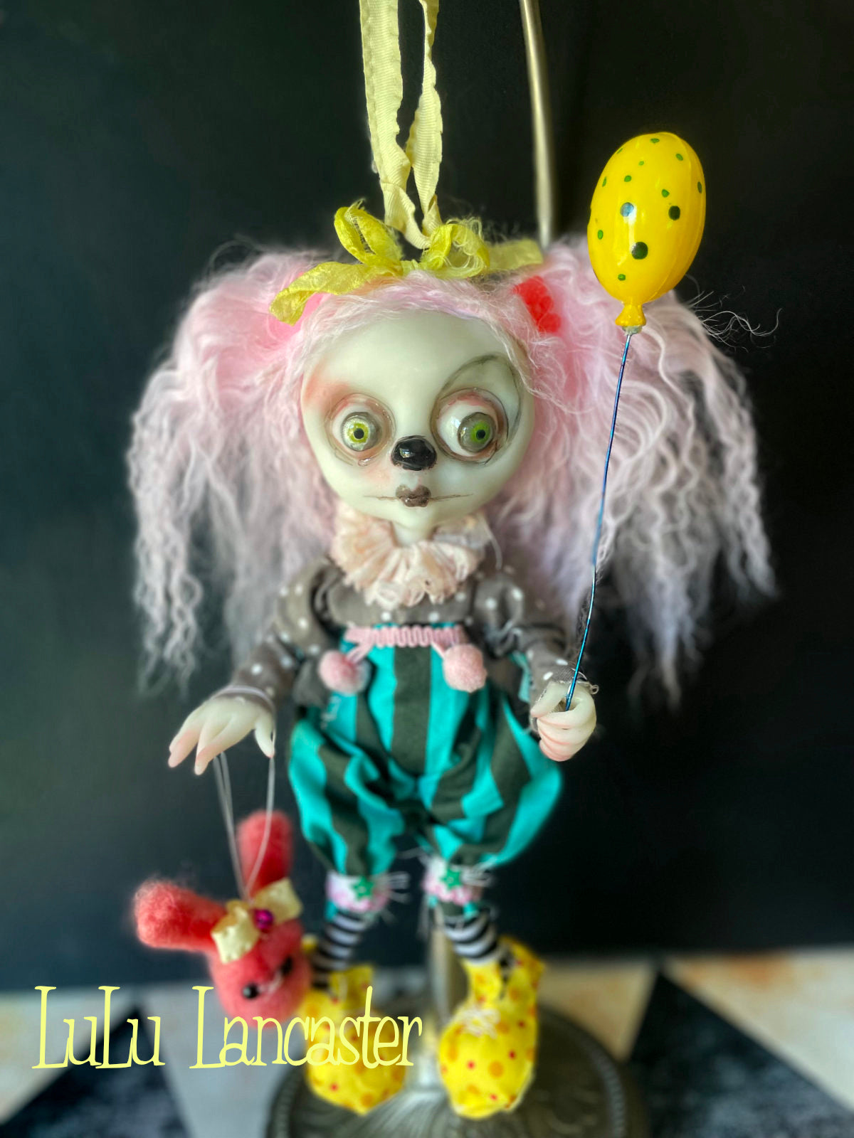 Pinky Lemonade clown Mini hanging Original LuLu Lancaster Art Doll