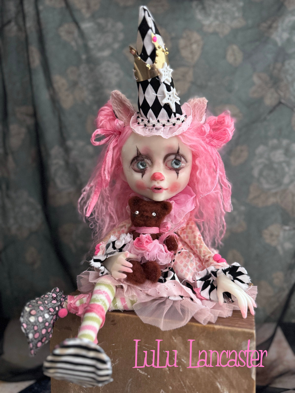 PinkySoda BubblePop the clown Original LuLu Lancaster Art Doll