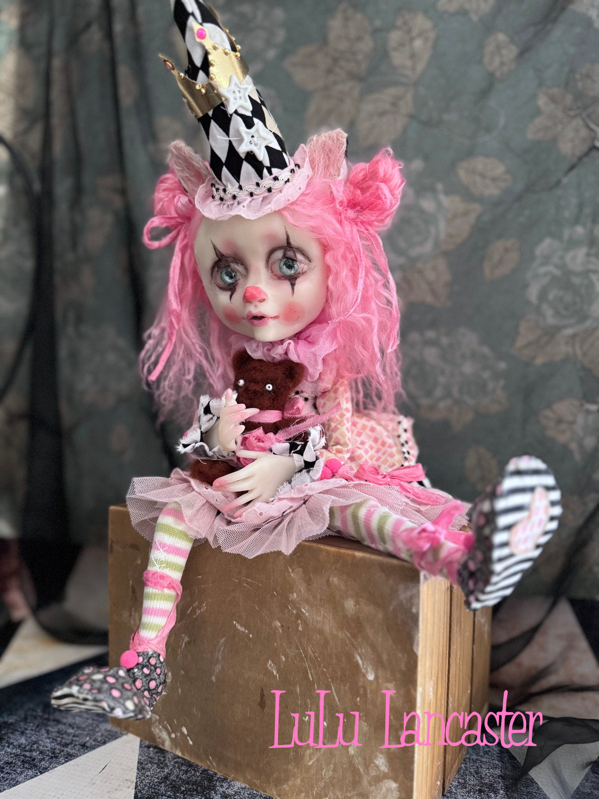 PinkySoda BubblePop the clown Original LuLu Lancaster Art Doll