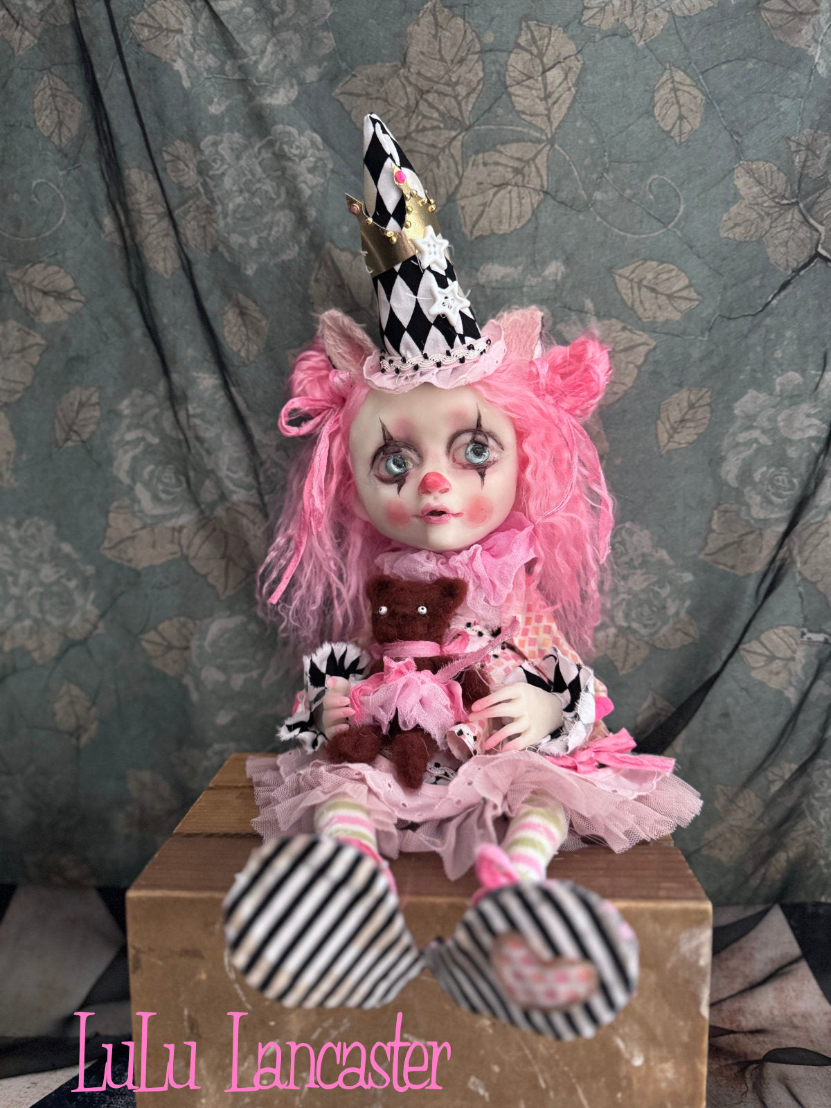 PinkySoda BubblePop the clown Original LuLu Lancaster Art Doll