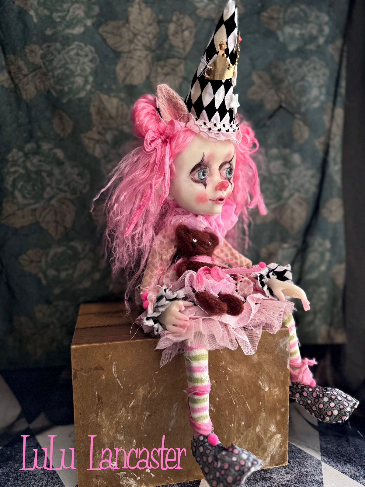 PinkySoda BubblePop the clown Original LuLu Lancaster Art Doll