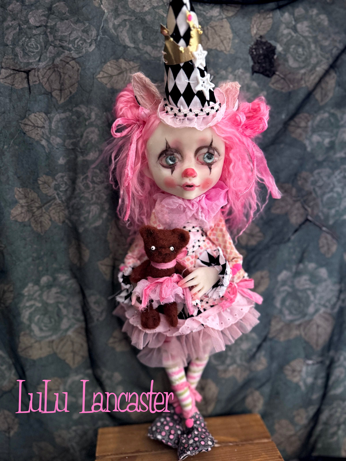 PinkySoda BubblePop the clown Original LuLu Lancaster Art Doll