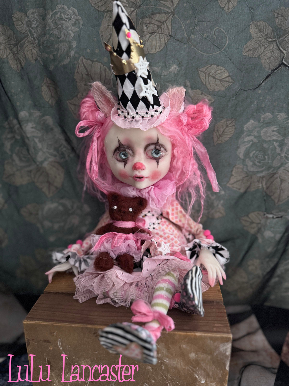 PinkySoda BubblePop the clown Original LuLu Lancaster Art Doll