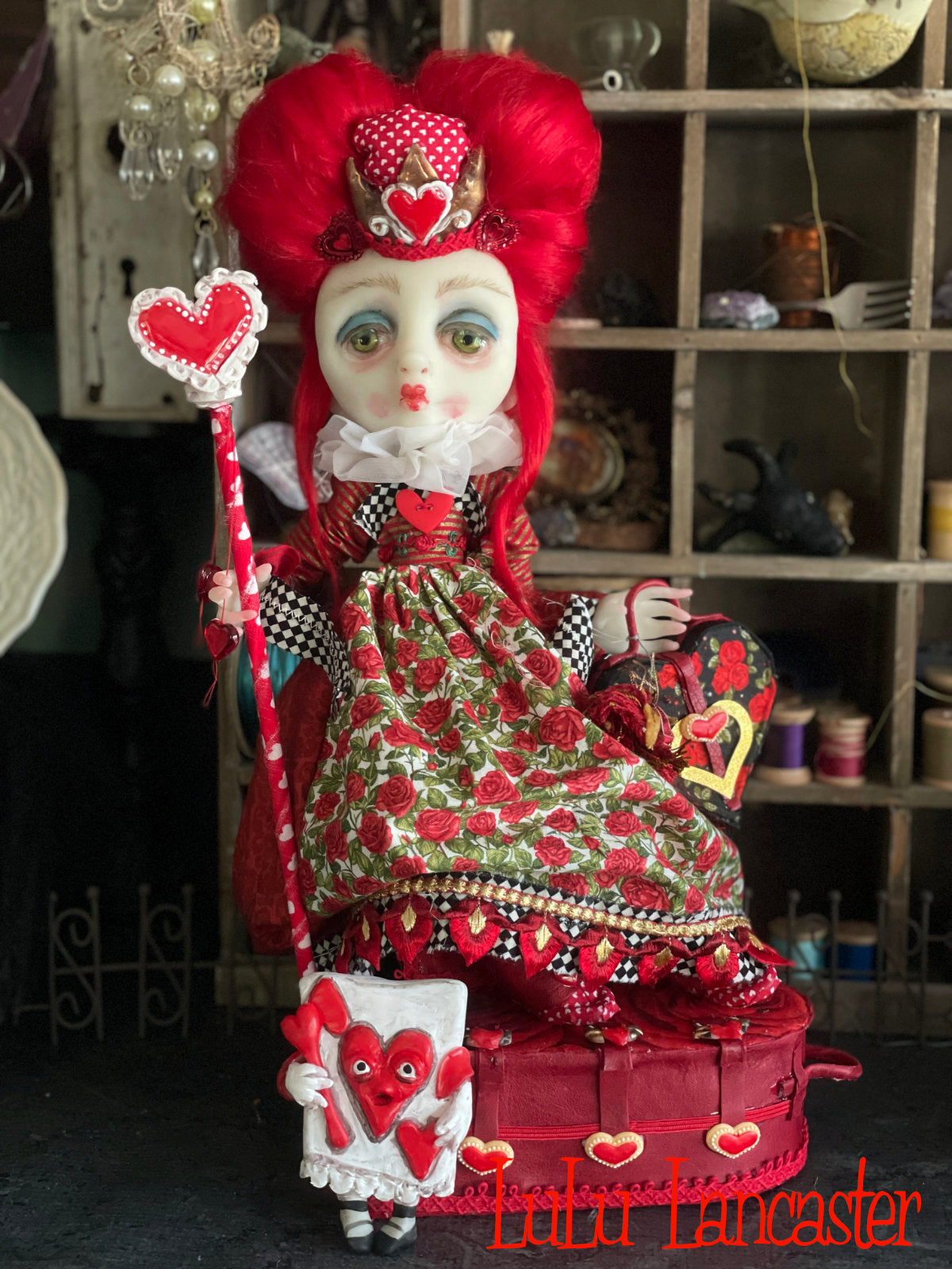 Traveling Queen Of Hearts Original LuLu Lancaster Art Doll