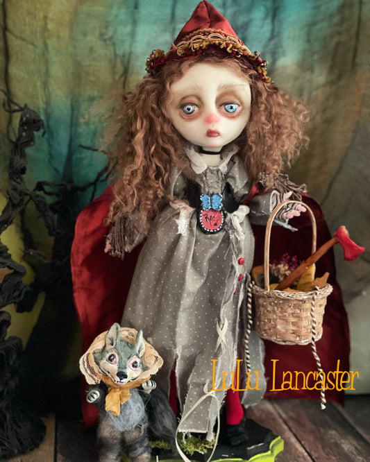 Red Riding Hood Goth dark Fairytale Original LuLu Lancaster Art Doll