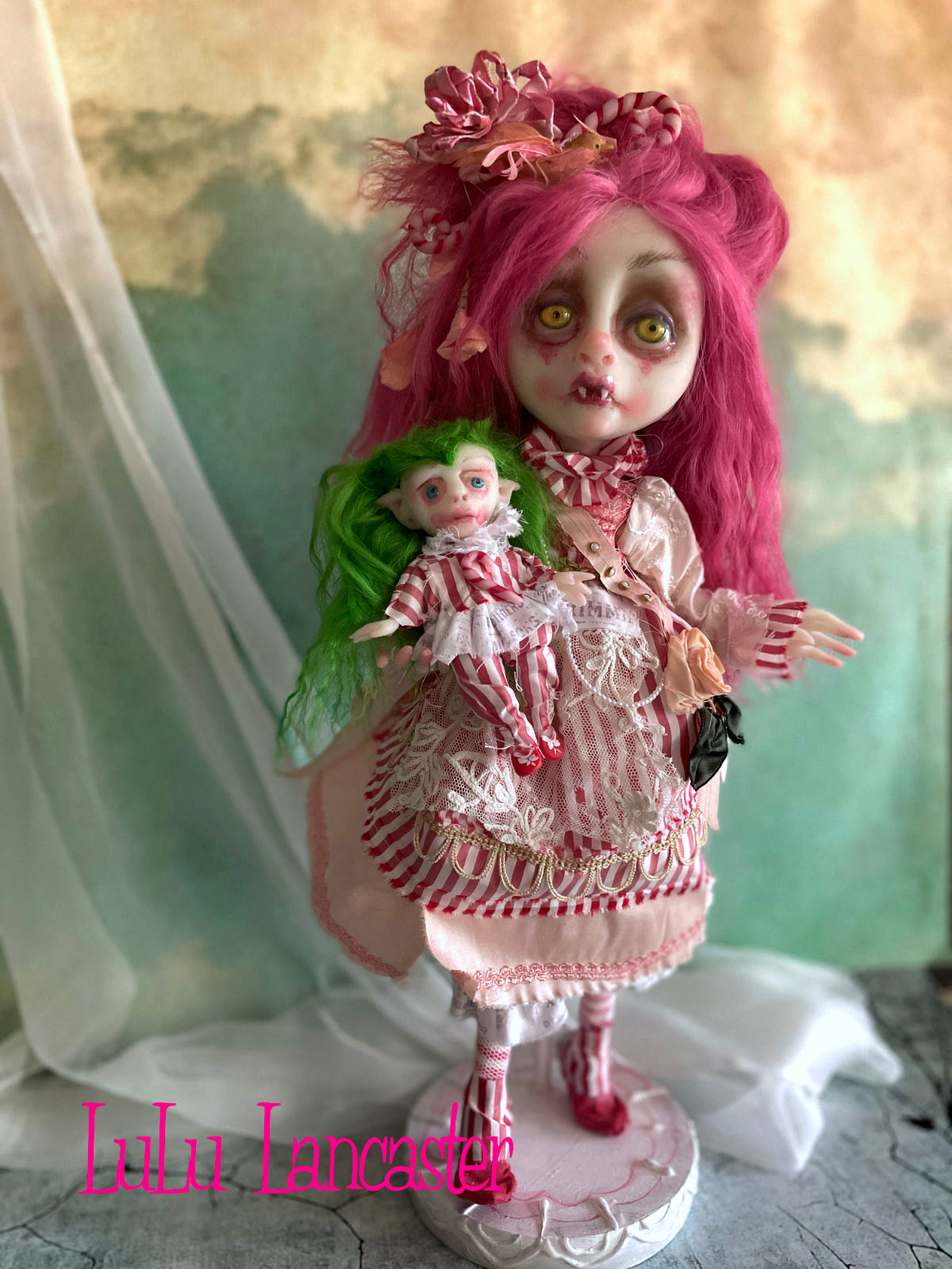 Regina Candy cane vampire Original LuLu Lancaster Holiday Art Doll