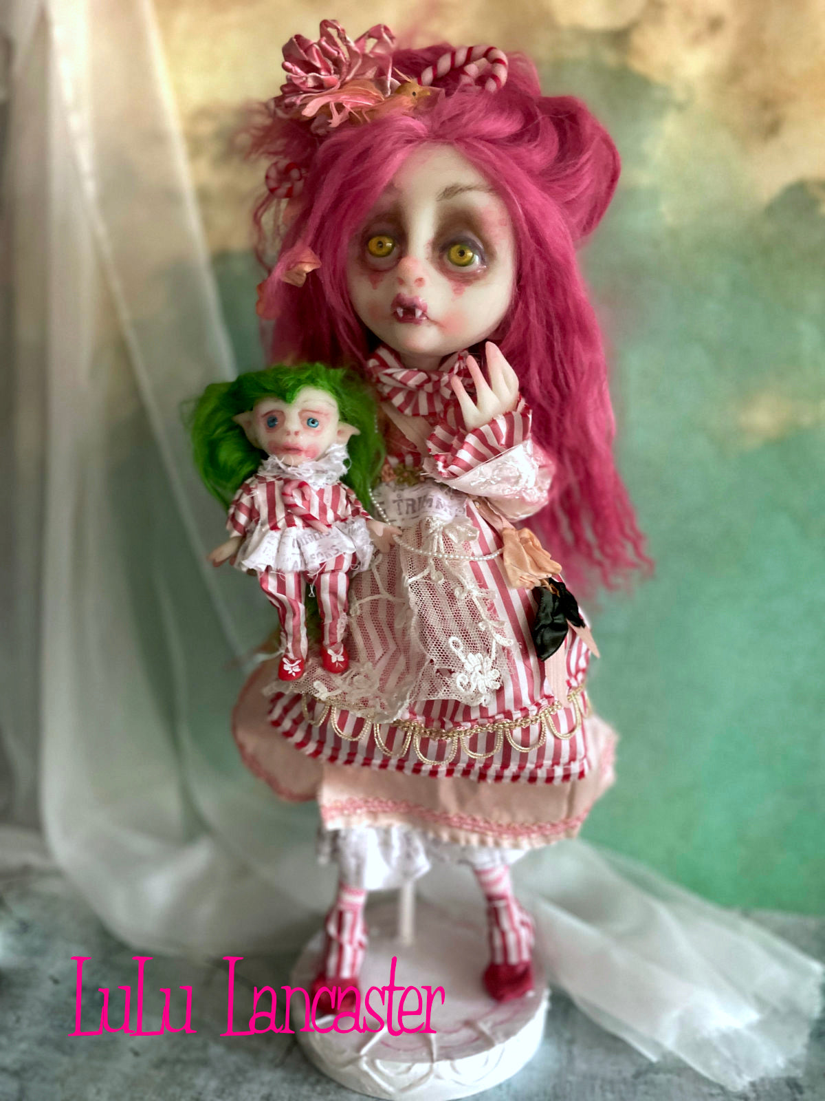 Regina Candy cane vampire Original LuLu Lancaster Holiday Art Doll