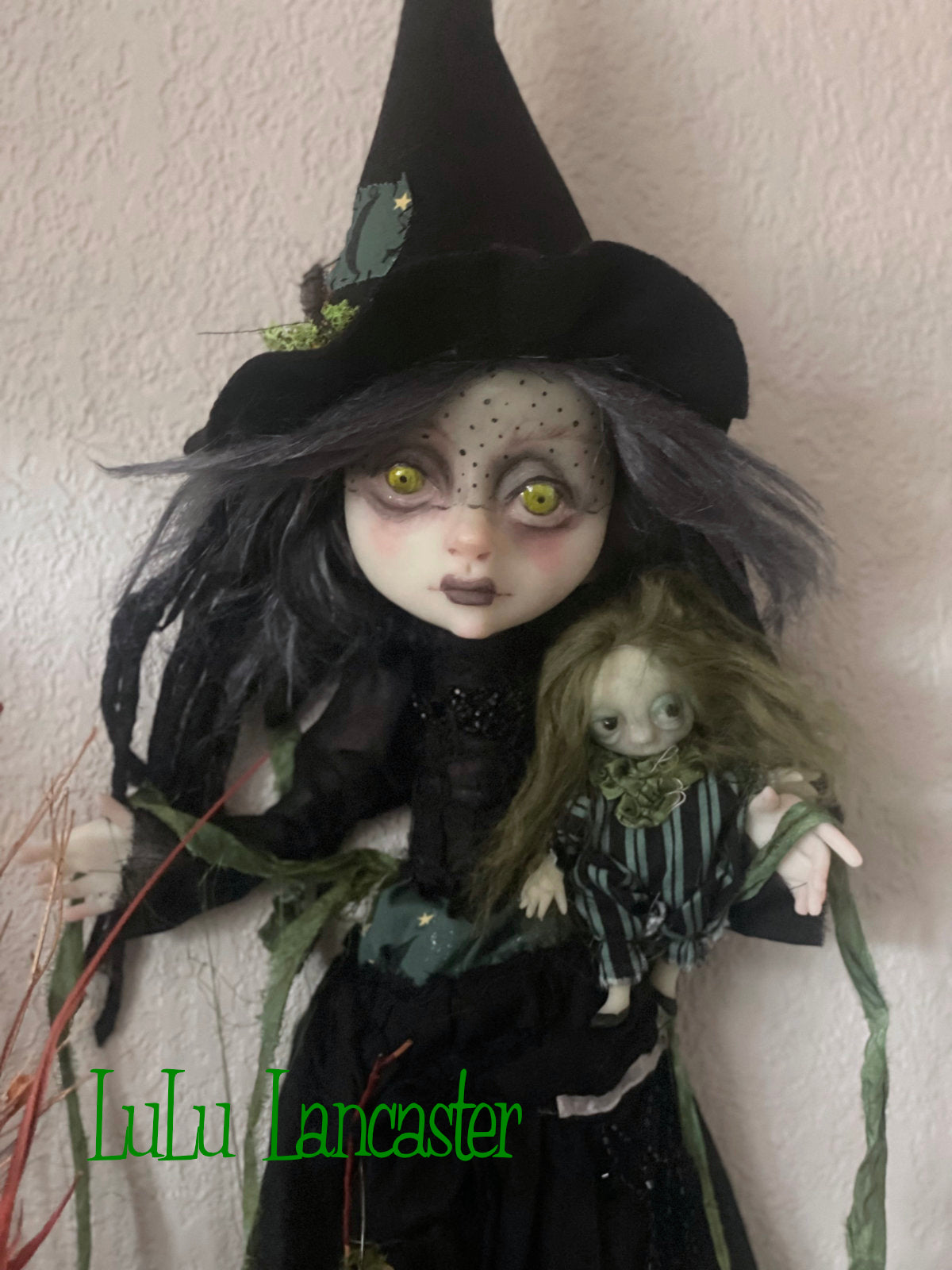 Sabine Witch of the woods wall hanging Original LuLu Lancaster Art Doll