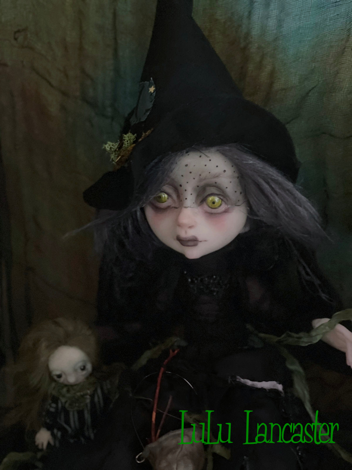 Sabine Witch of the woods wall hanging Original LuLu Lancaster Art Doll