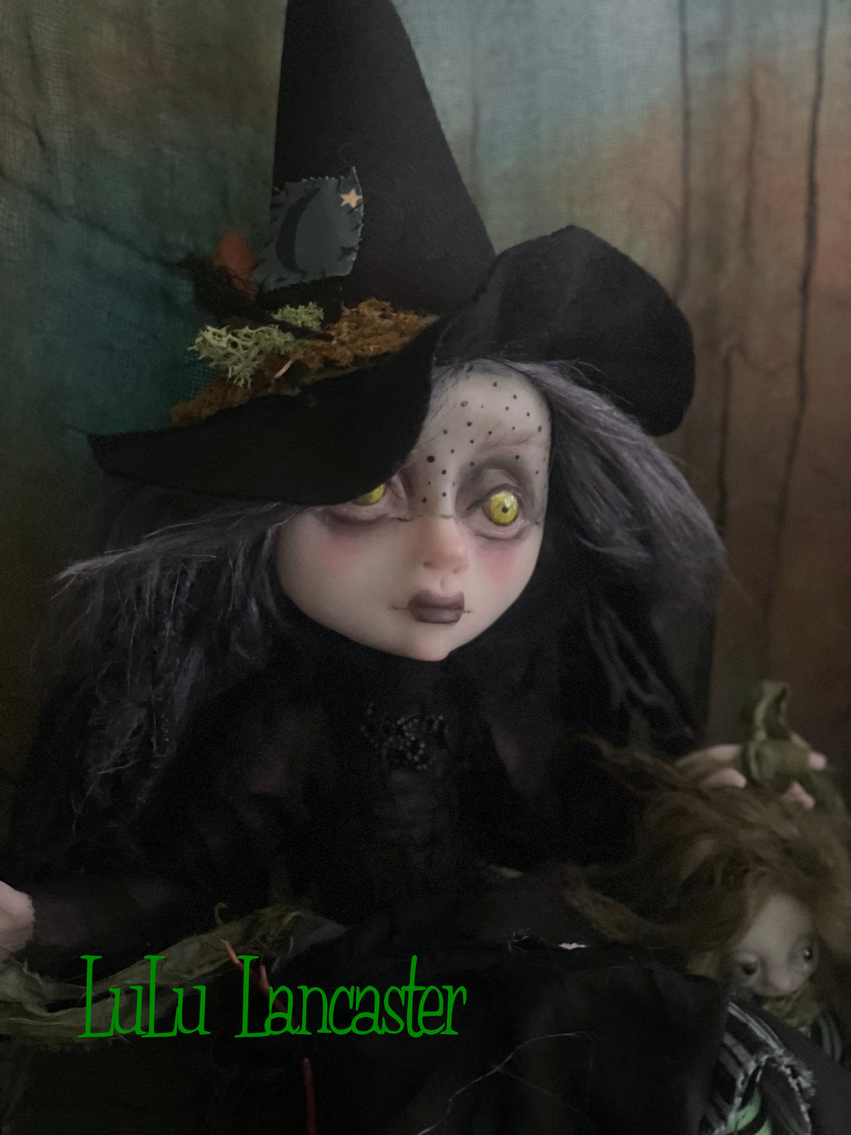 Sabine Witch of the woods wall hanging Original LuLu Lancaster Art Doll