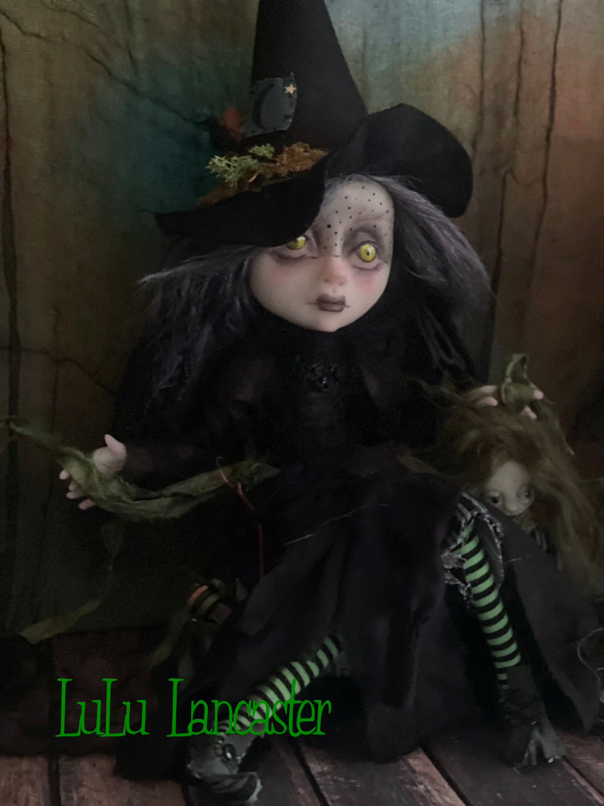 Sabine Witch of the woods wall hanging Original LuLu Lancaster Art Doll