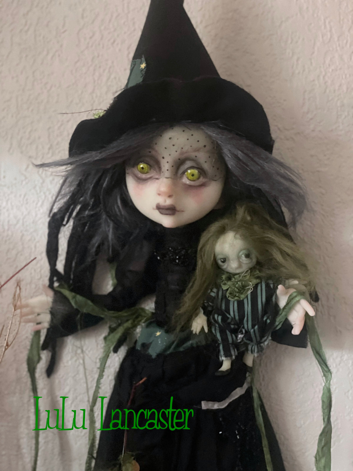 Sabine Witch of the woods wall hanging Original LuLu Lancaster Art Doll