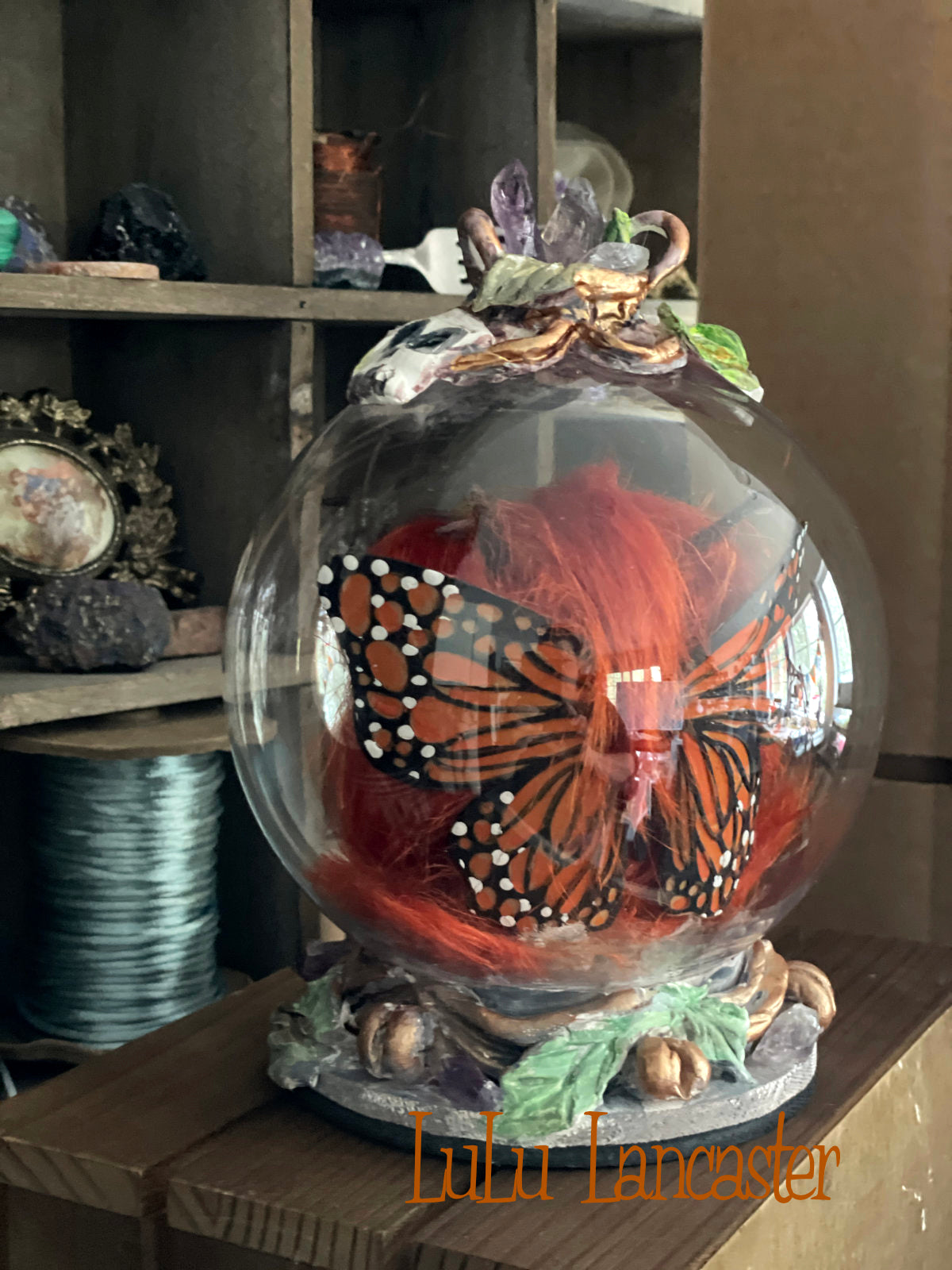 Sayaka Globe~ Monarch Butterfly Original LuLu Lancaster Art Doll