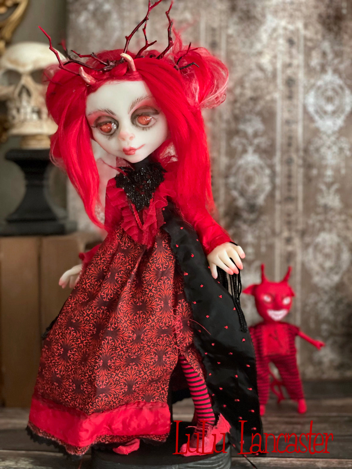 She Devil and Demon Halloween Original LuLu Lancaster Art Dolls