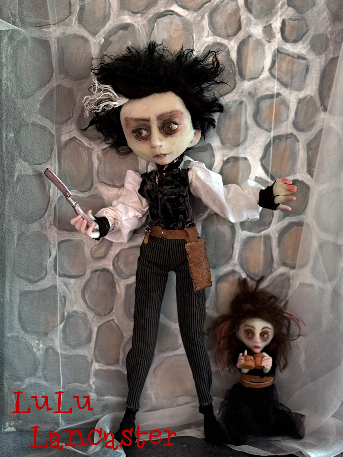 Sweeney and tiny Mrs Lovett Original LuLu Lancaster Art Doll