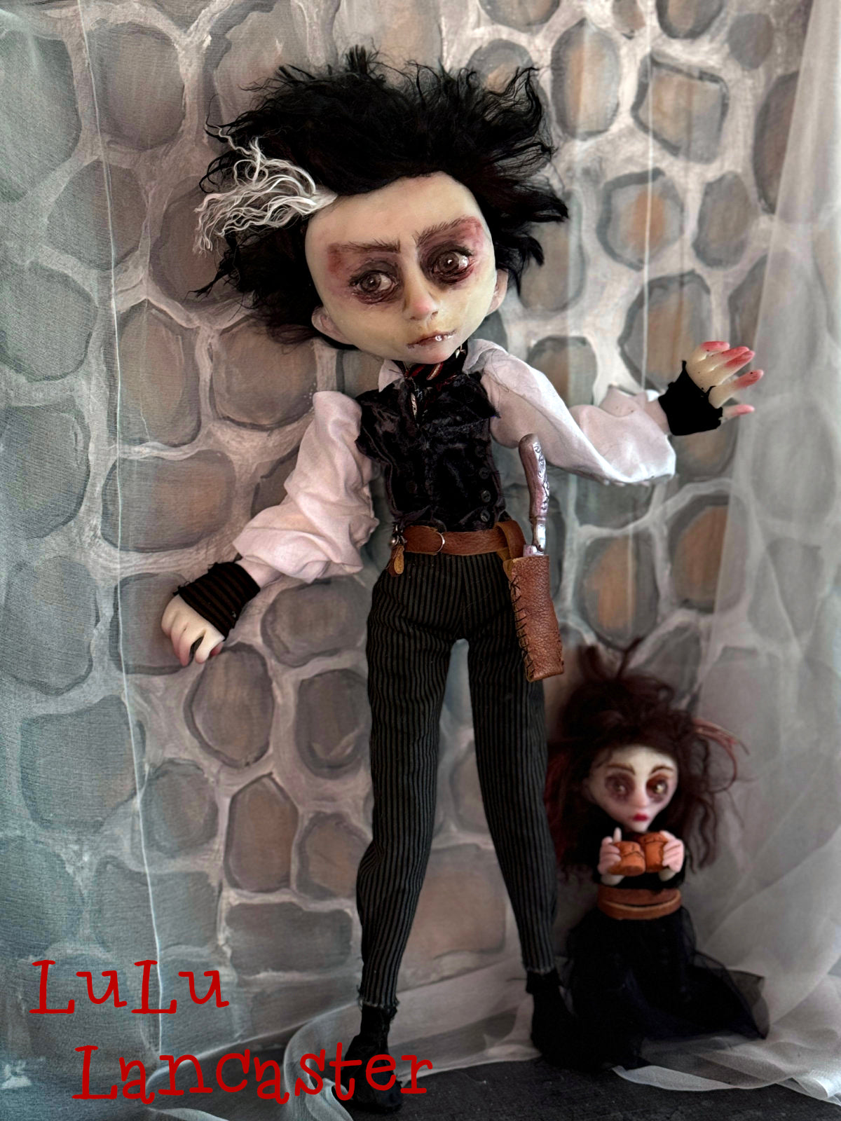 Sweeney and tiny Mrs Lovett Original LuLu Lancaster Art Doll