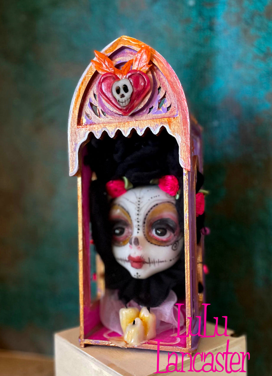 Querida day of the dead Nicho Original LuLu Lancaster Art Doll