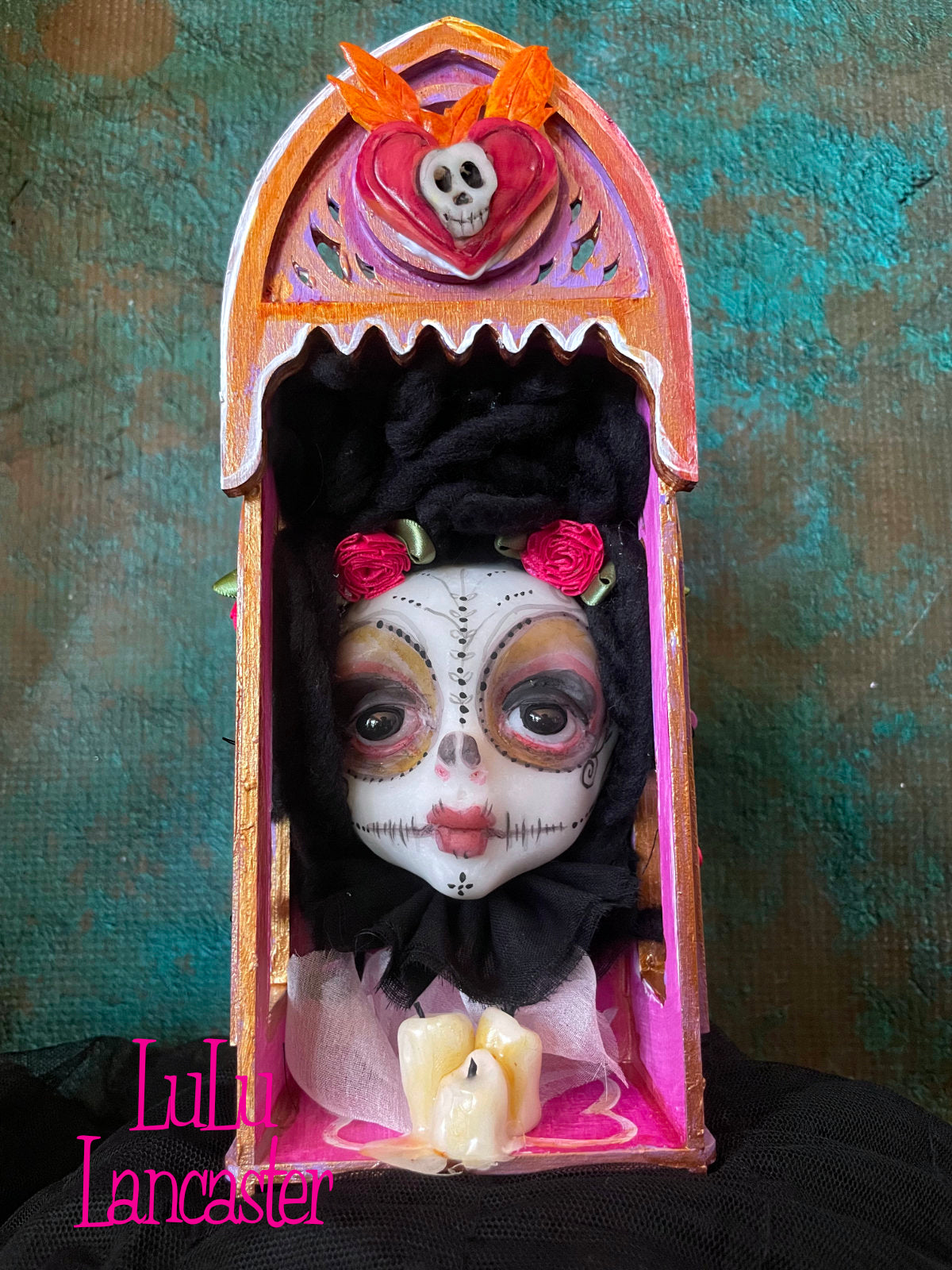 Querida day of the dead Nicho Original LuLu Lancaster Art Doll