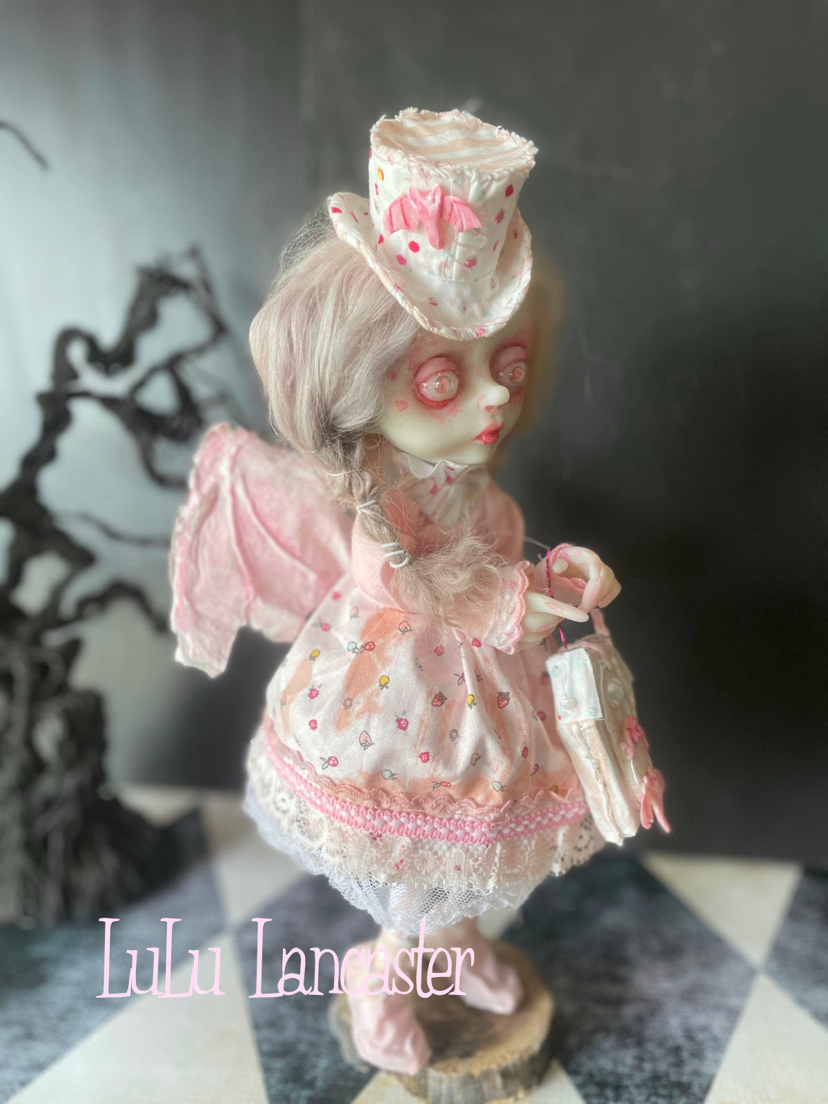 Tarian the Pink Bat Girl~ Goth Original LuLu Lancaster Art Doll