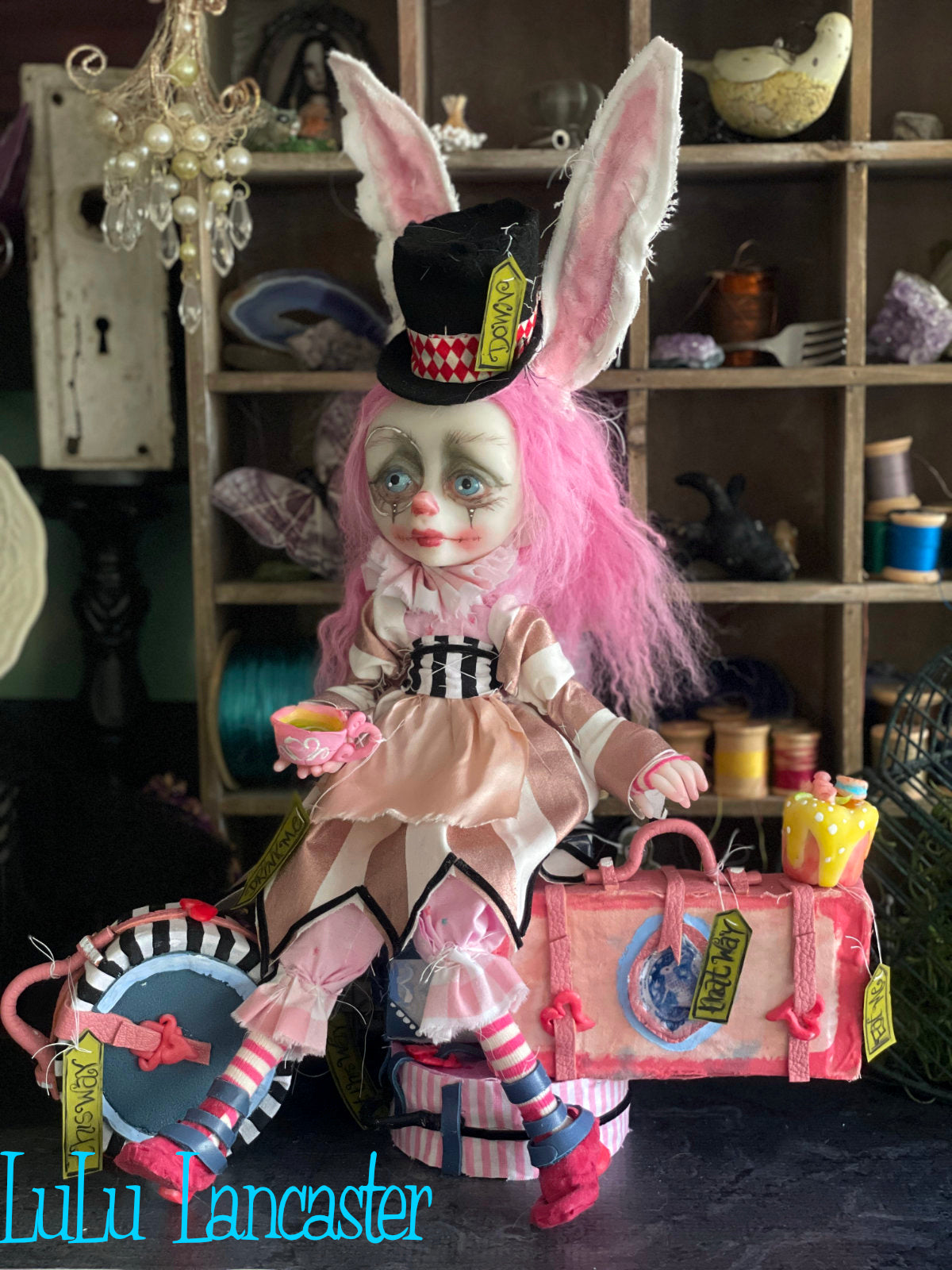 Traveling Alice Rabbit Original LuLu Lancaster Art Doll