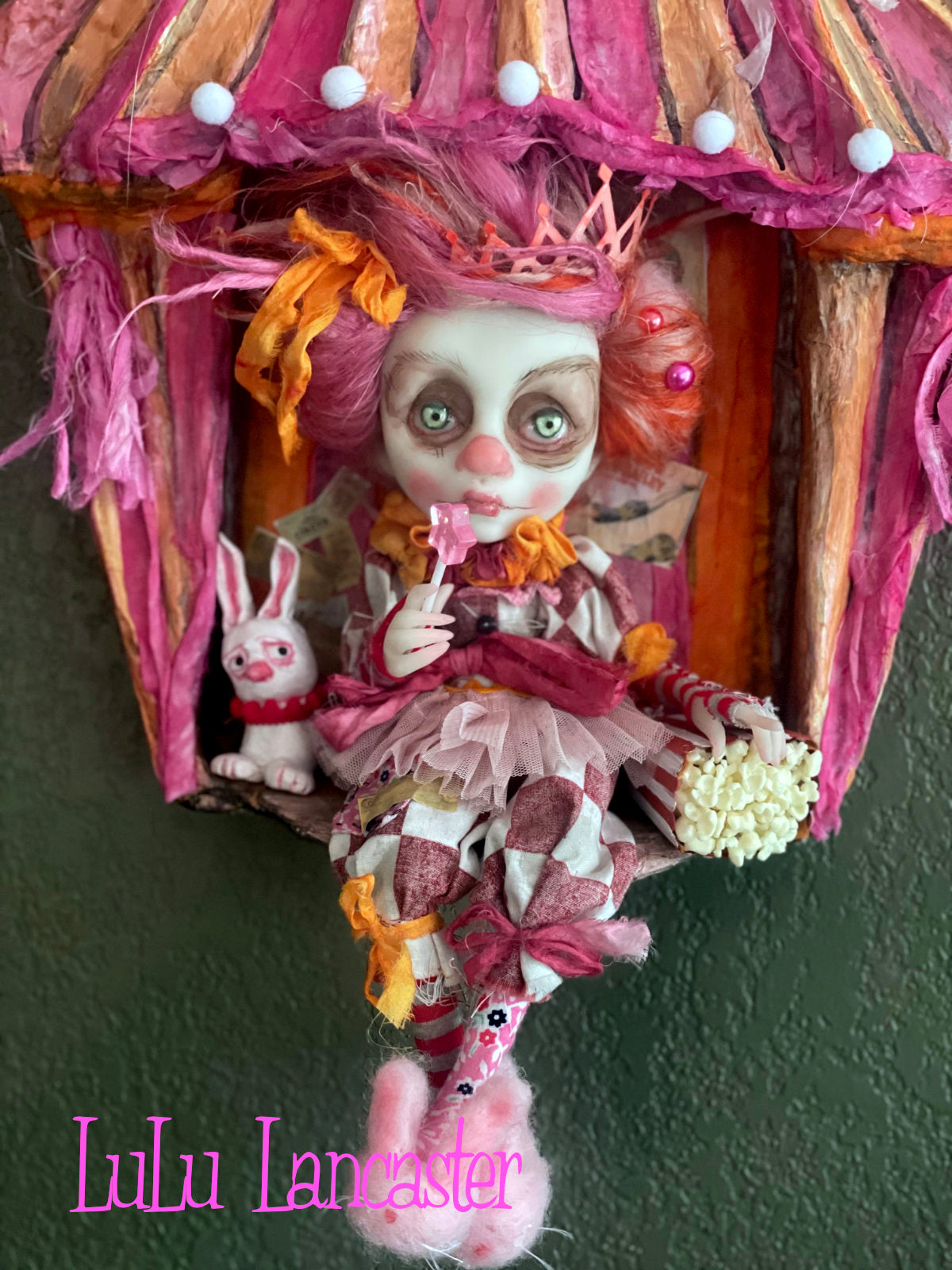 Trinket the Clown in her circus tent Halloween Original LuLu Lancaster Art Doll