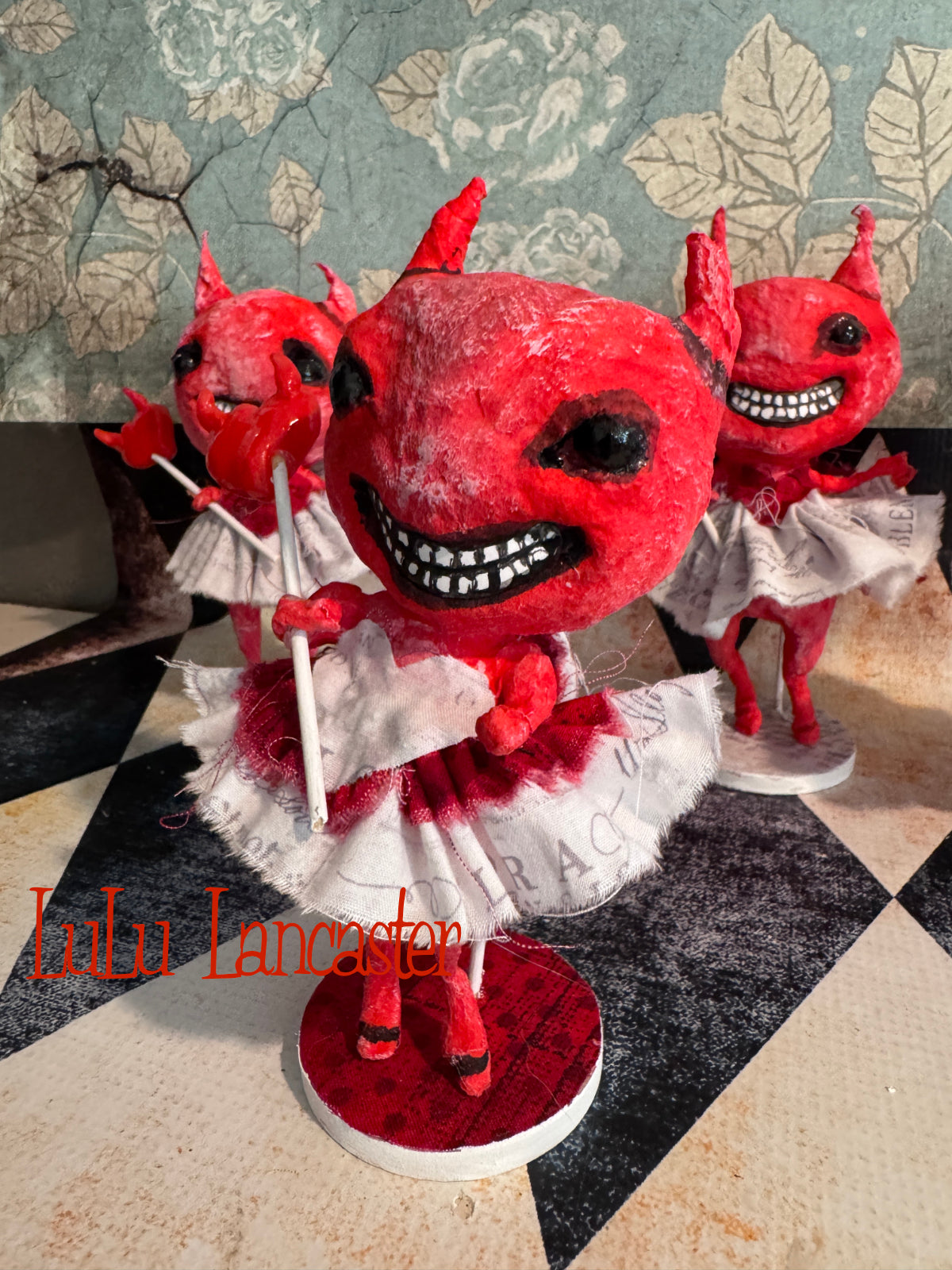 Cotton Headed You Are Mine! Spun Cotton Mini Valentines Valloween Original LuLu Lancaster Art Doll