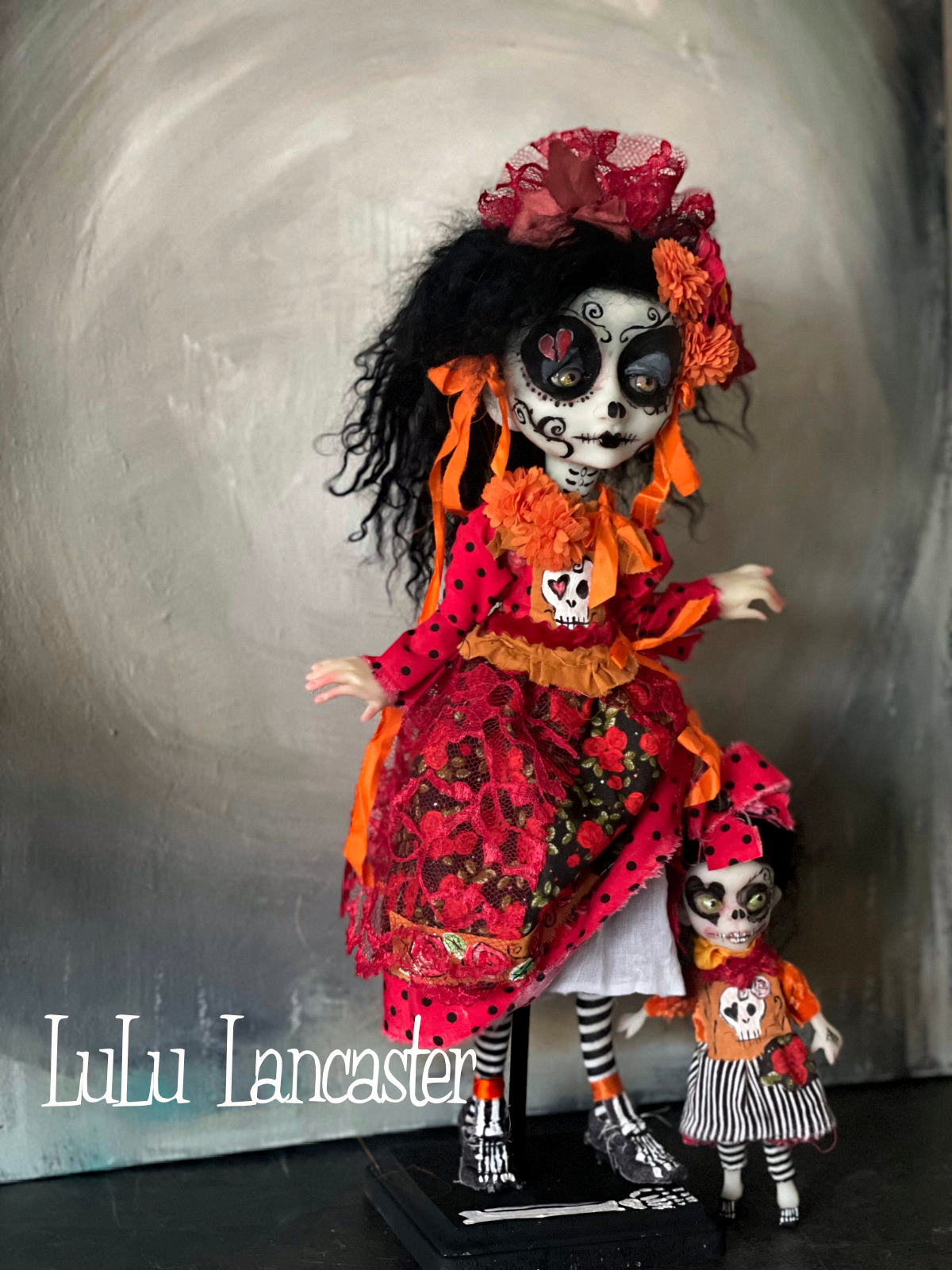 Corazana Dia de Muertos Broken hearted Original LuLu Lancaster Art Doll
