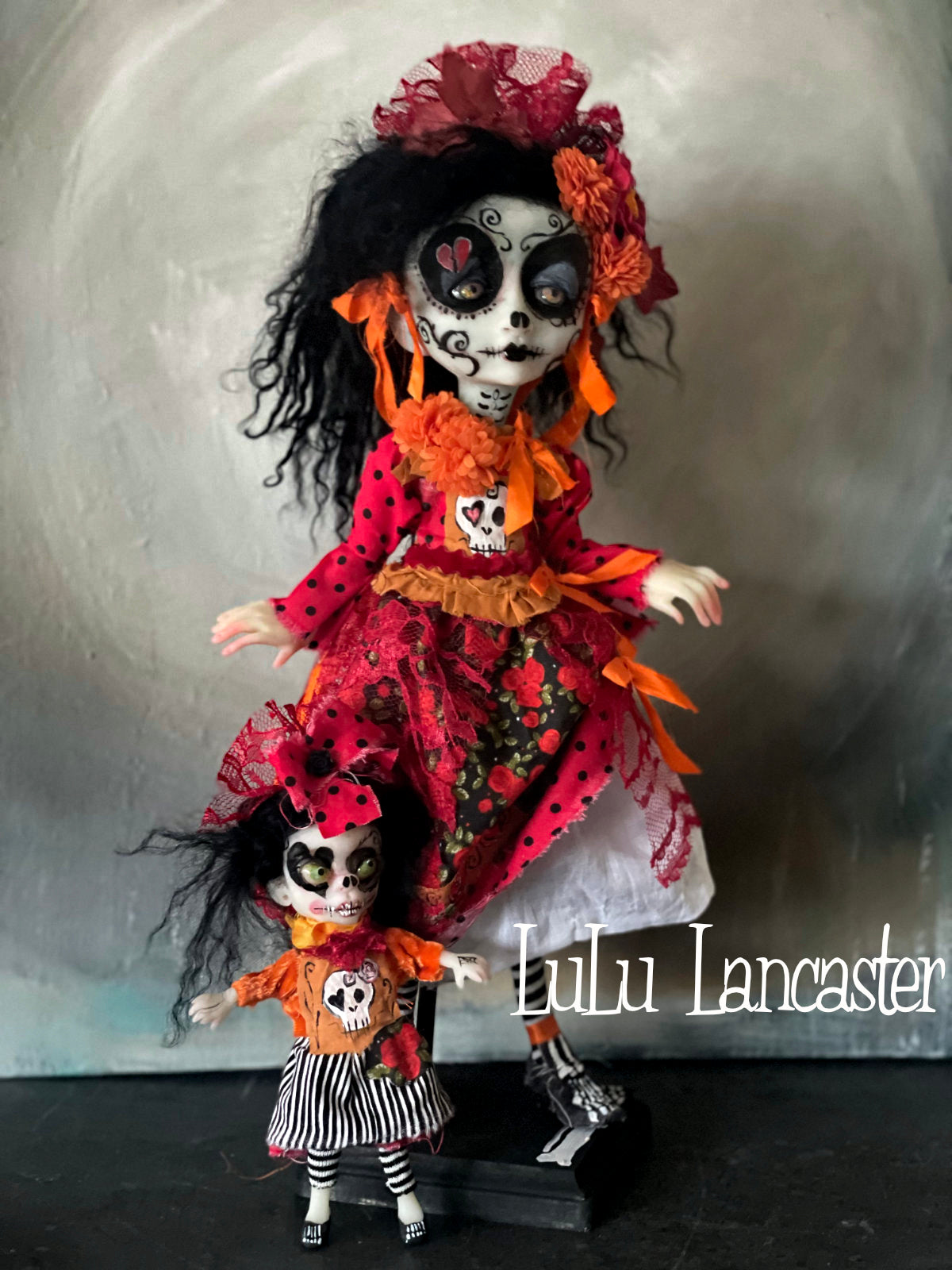 Corazana Dia de Muertos Broken hearted Original LuLu Lancaster Art Doll