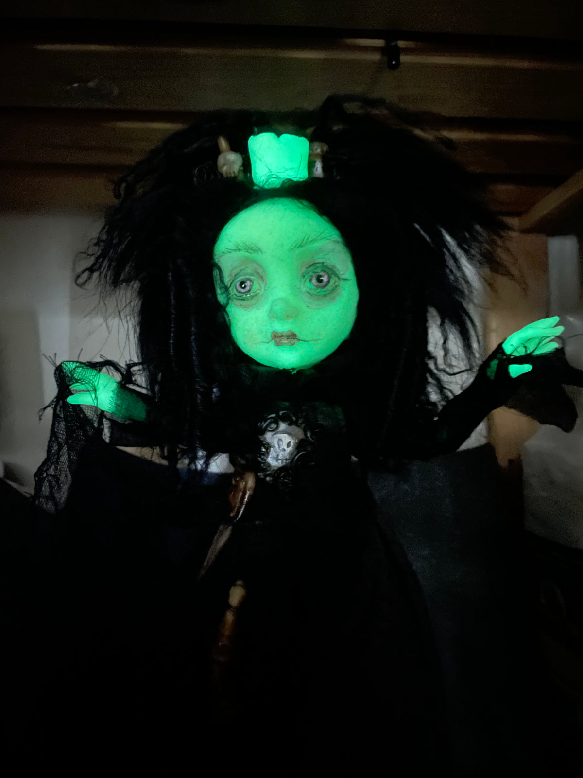 GlowSpire Witch Glow in the dark Original LuLu Lancaster Art Doll