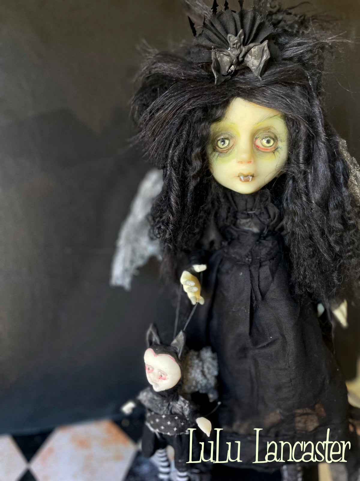 Minia the Vampire Glow in the dark Original LuLu Lancaster Art Doll