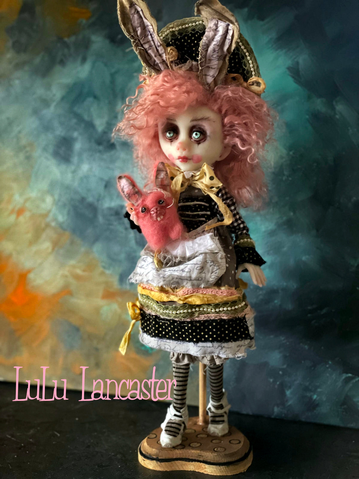 Tollie Lapin Victorian Goth Bunny Original LuLu Lancaster Art Doll