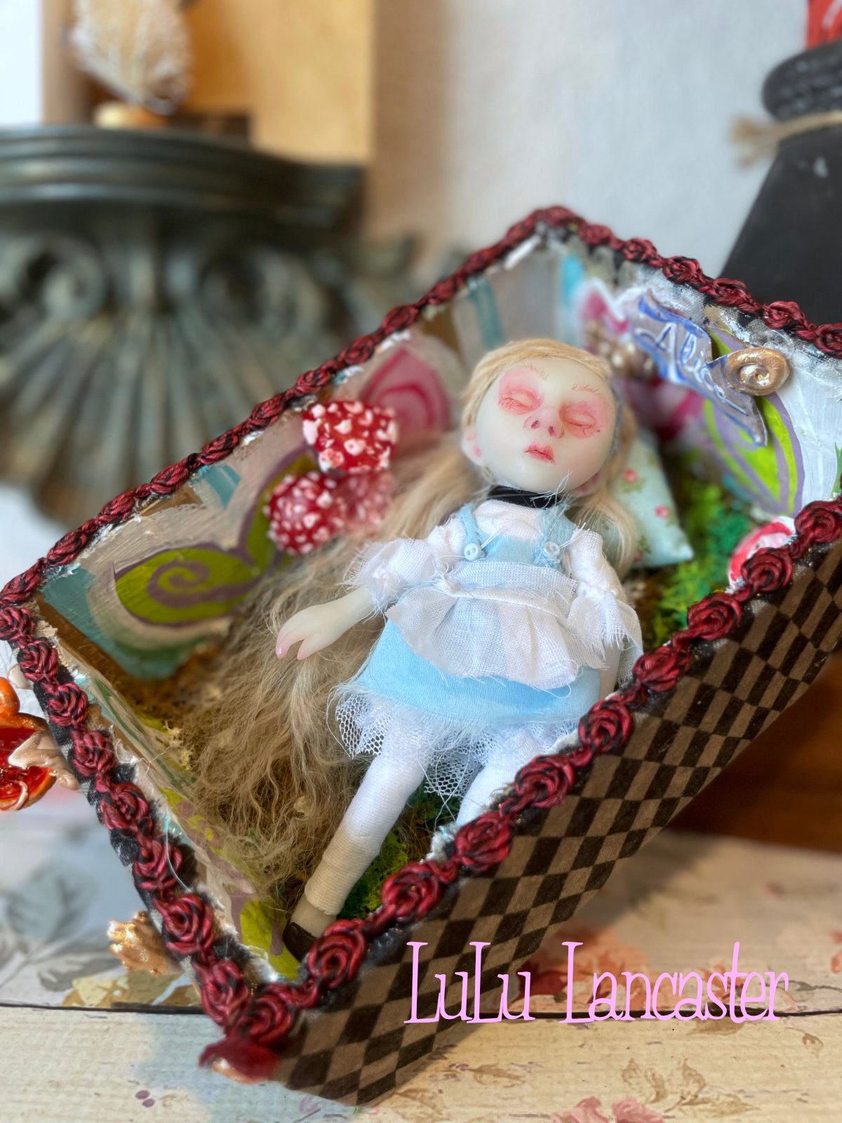 Miniature Sleeping Alice in box LuLu's Wonderland Original LuLu Lancaster Art Doll