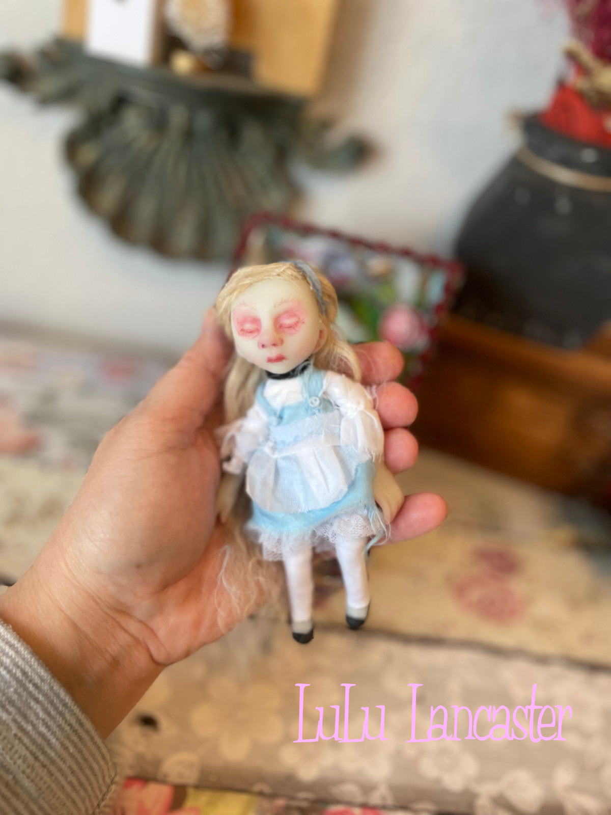 Miniature Sleeping Alice in box LuLu's Wonderland Original LuLu Lancaster Art Doll