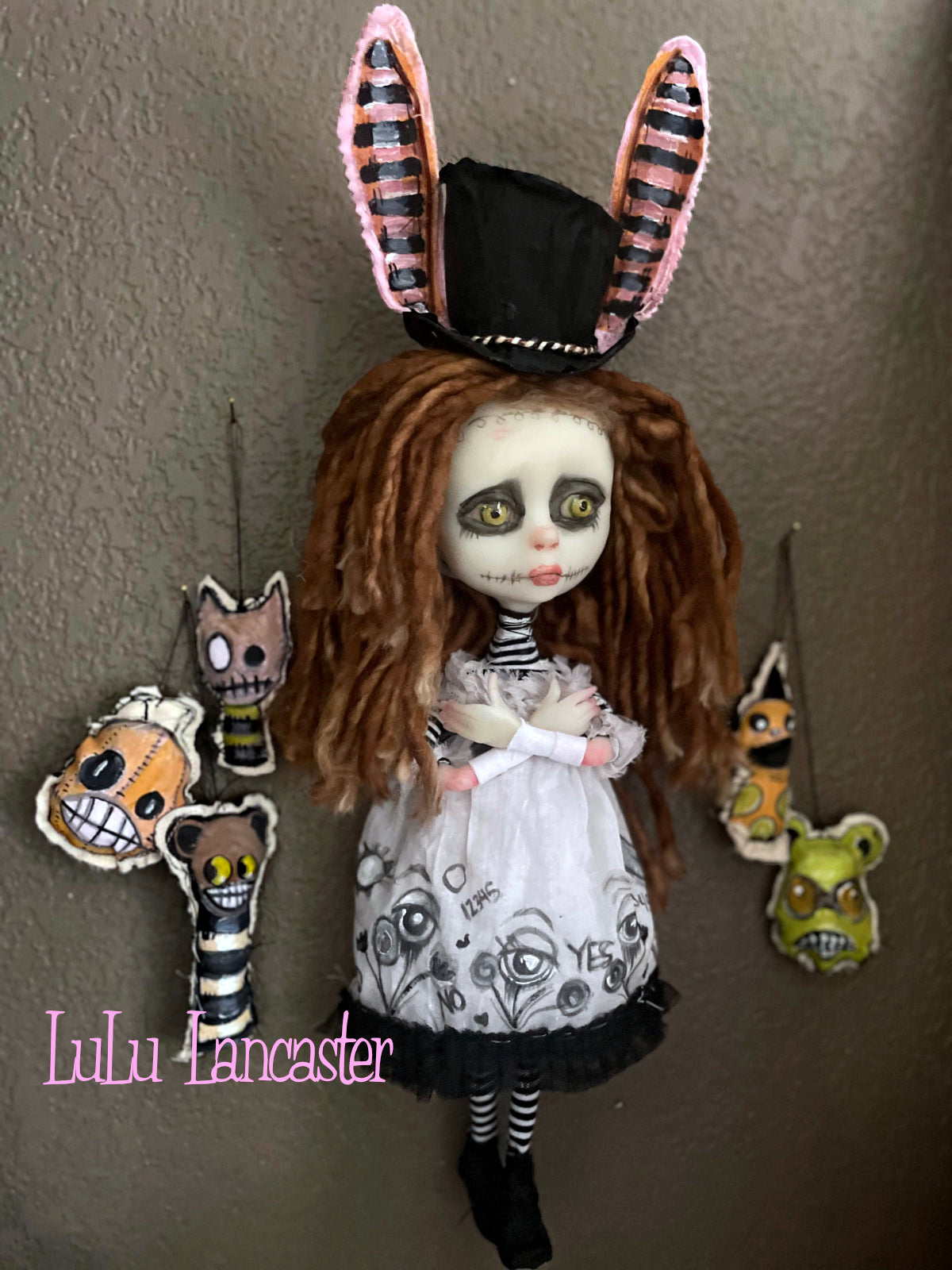 Embrette Little Nightmares Goth Bunny Original LuLu Lancaster Art Doll