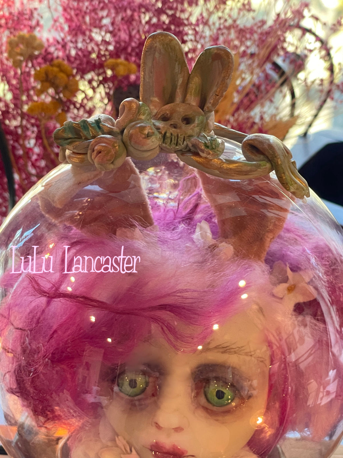 Rabbit Globe Bunny Woodland fairy Original LuLu Lancaster Art Doll