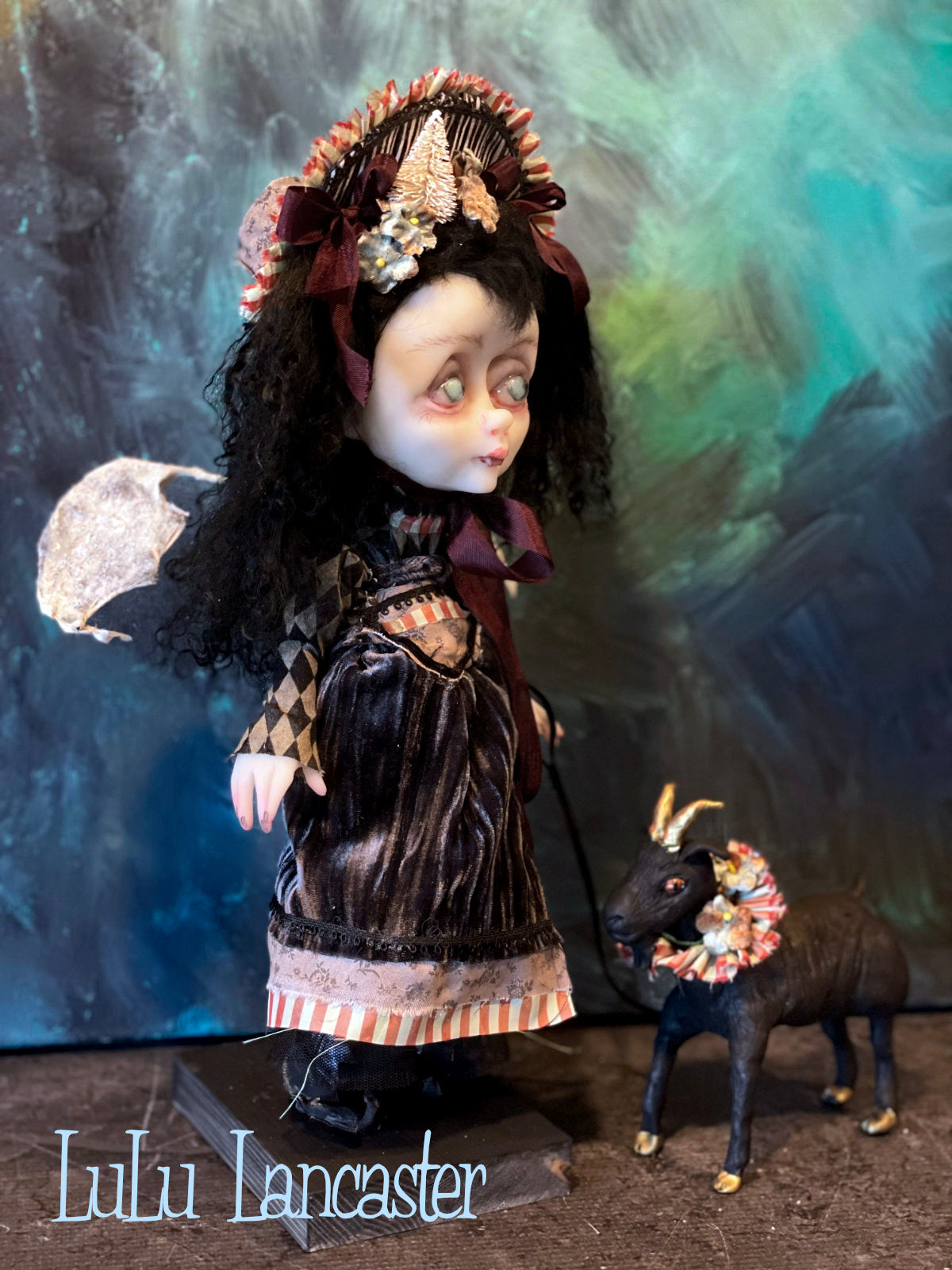 Ember and Phil Dark Christmas Vampire Holiday Original LuLu Lancaster Art Doll
