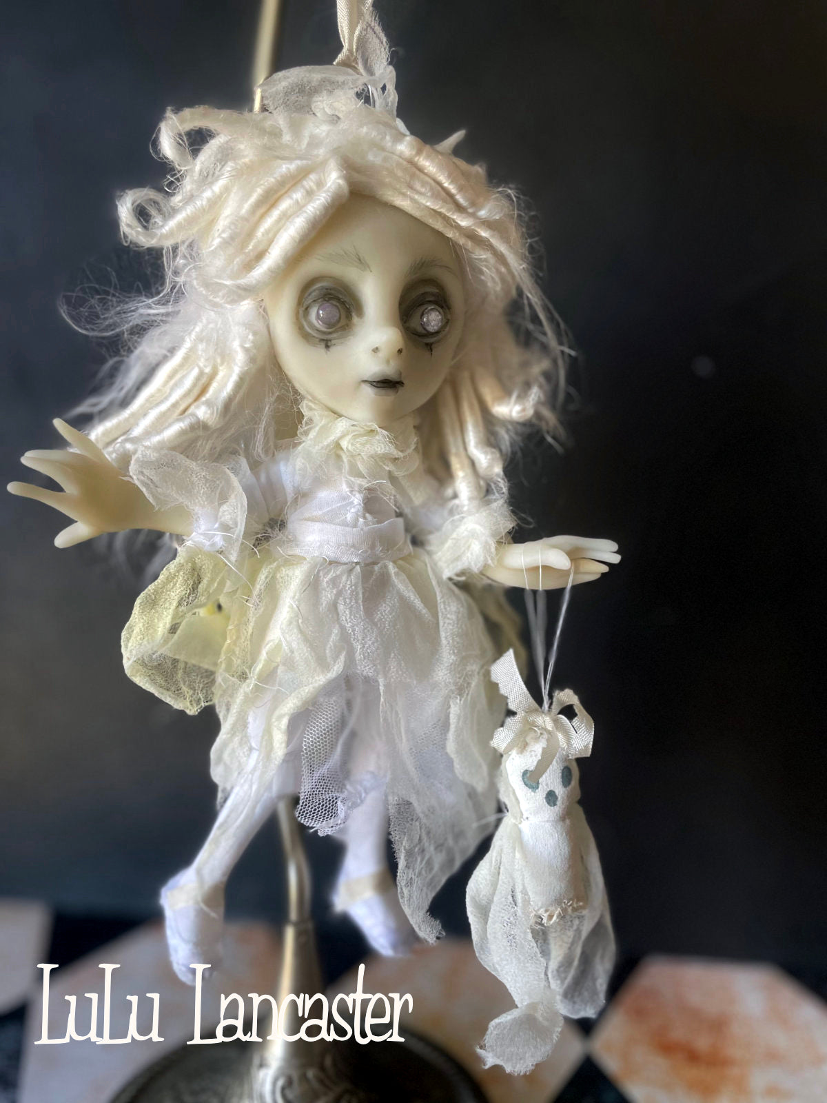Mini hanging Ghostie Bea Original LuLu Lancaster Art Doll
