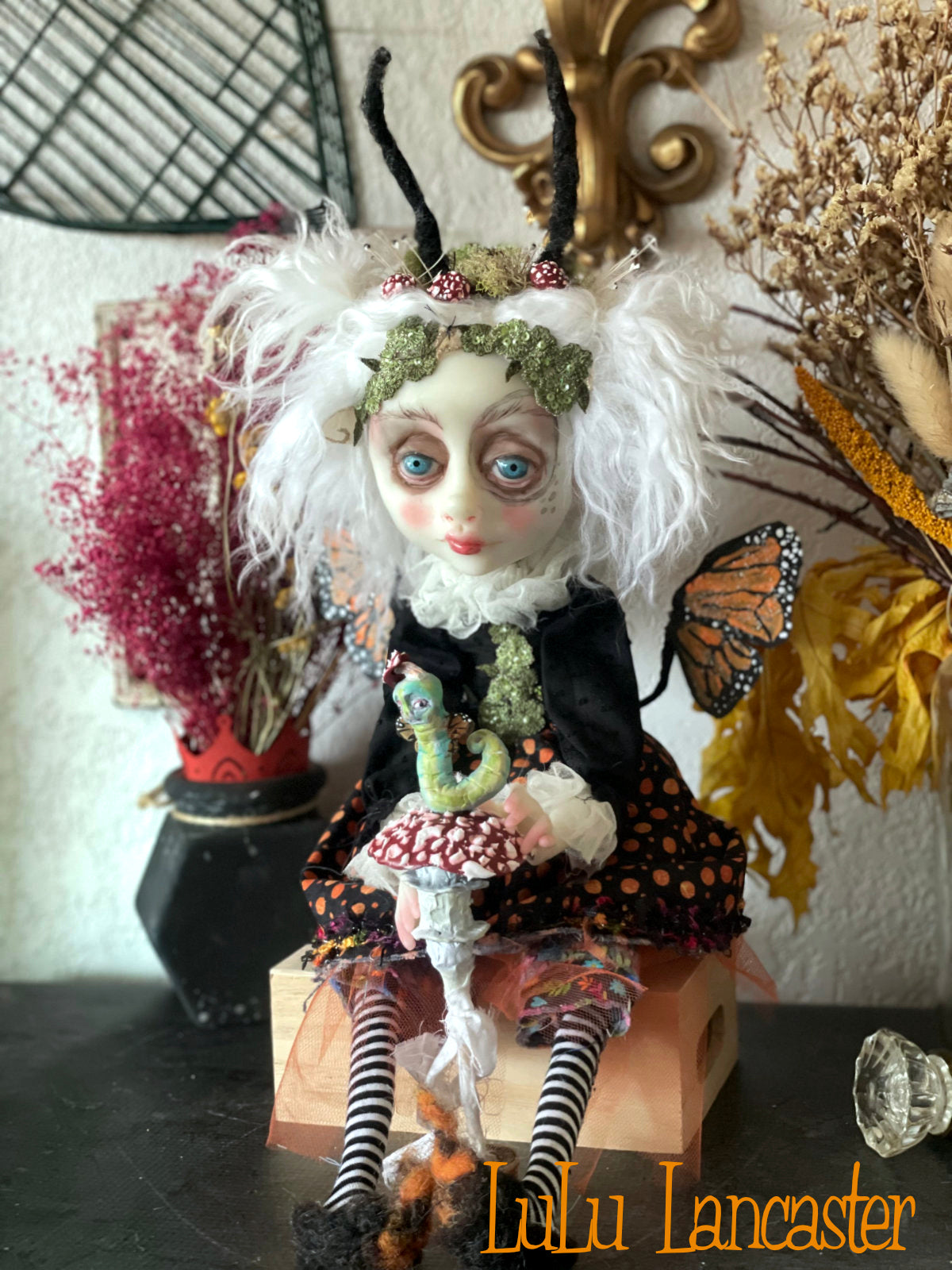 Mavis the Monarch Butterfly fairy Original LuLu Lancaster Art Doll