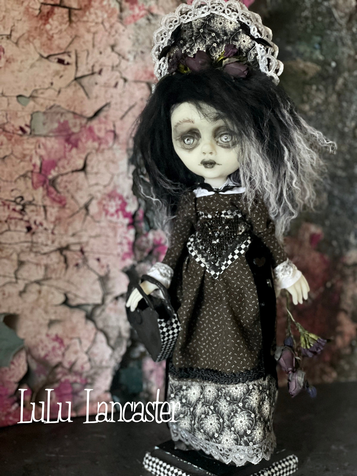 Sandrine Dark Heart Goth Valentine Original LuLu Lancaster Art Doll