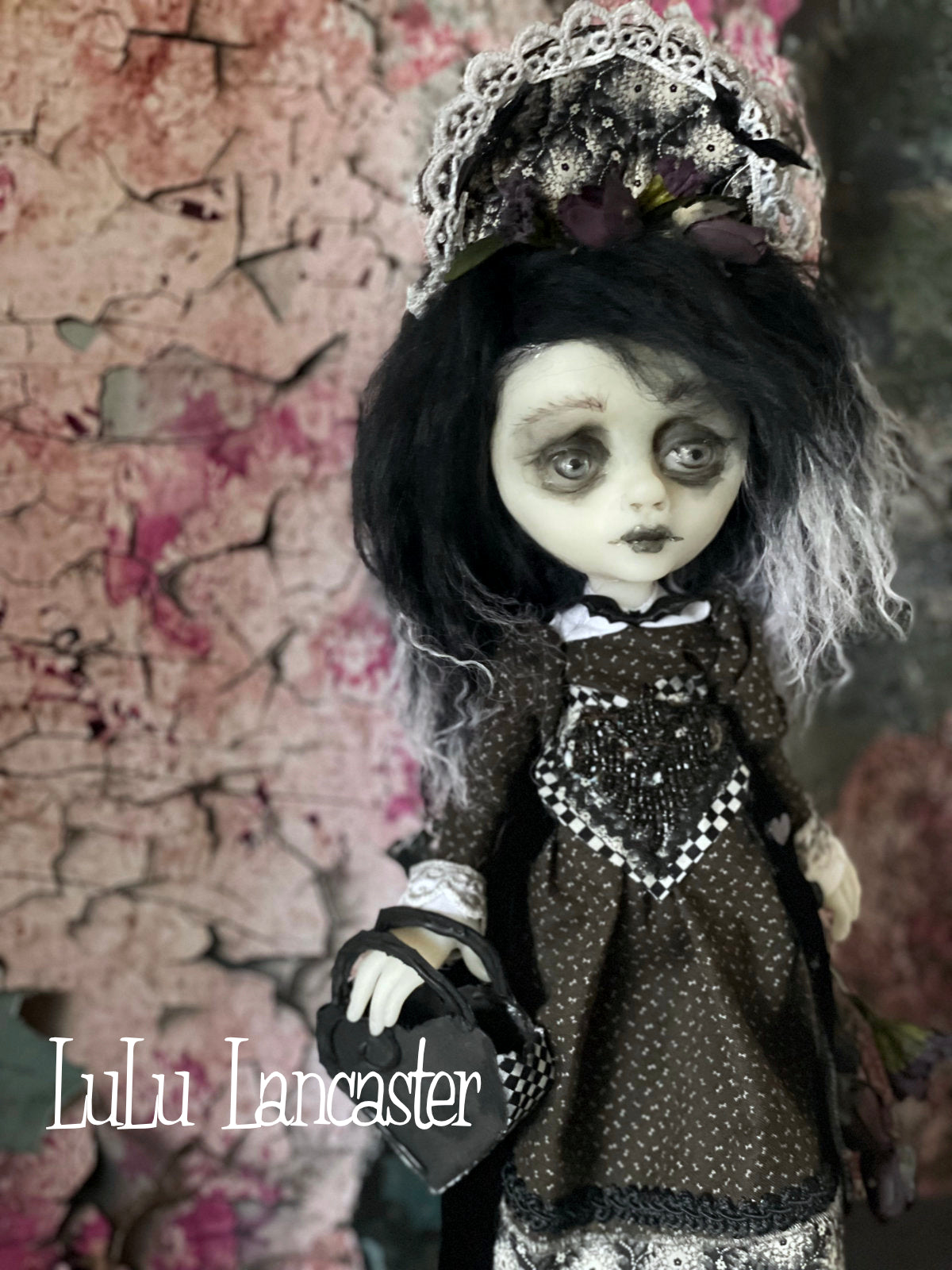 Sandrine Dark Heart Goth Valentine Original LuLu Lancaster Art Doll