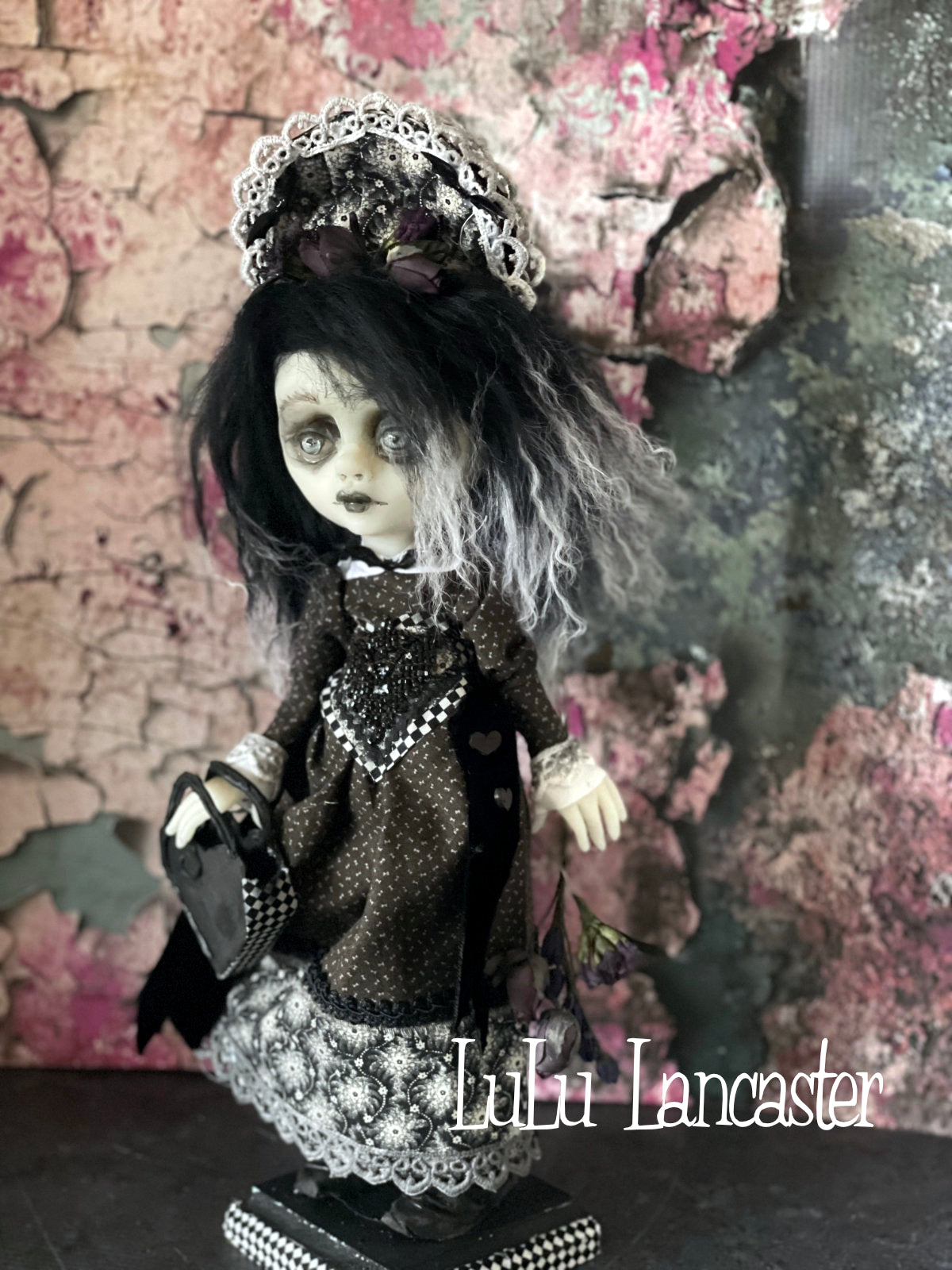 Sandrine Dark Heart Goth Valentine Original LuLu Lancaster Art Doll