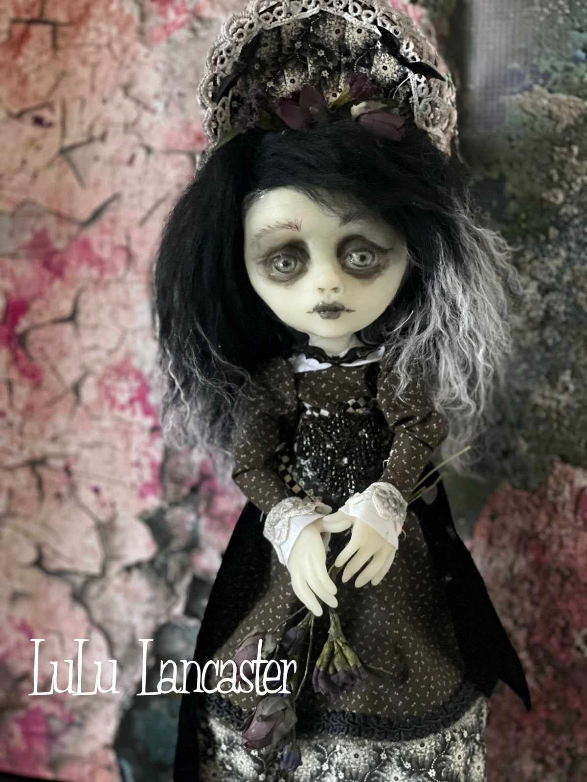 Sandrine Dark Heart Goth Valentine Original LuLu Lancaster Art Doll