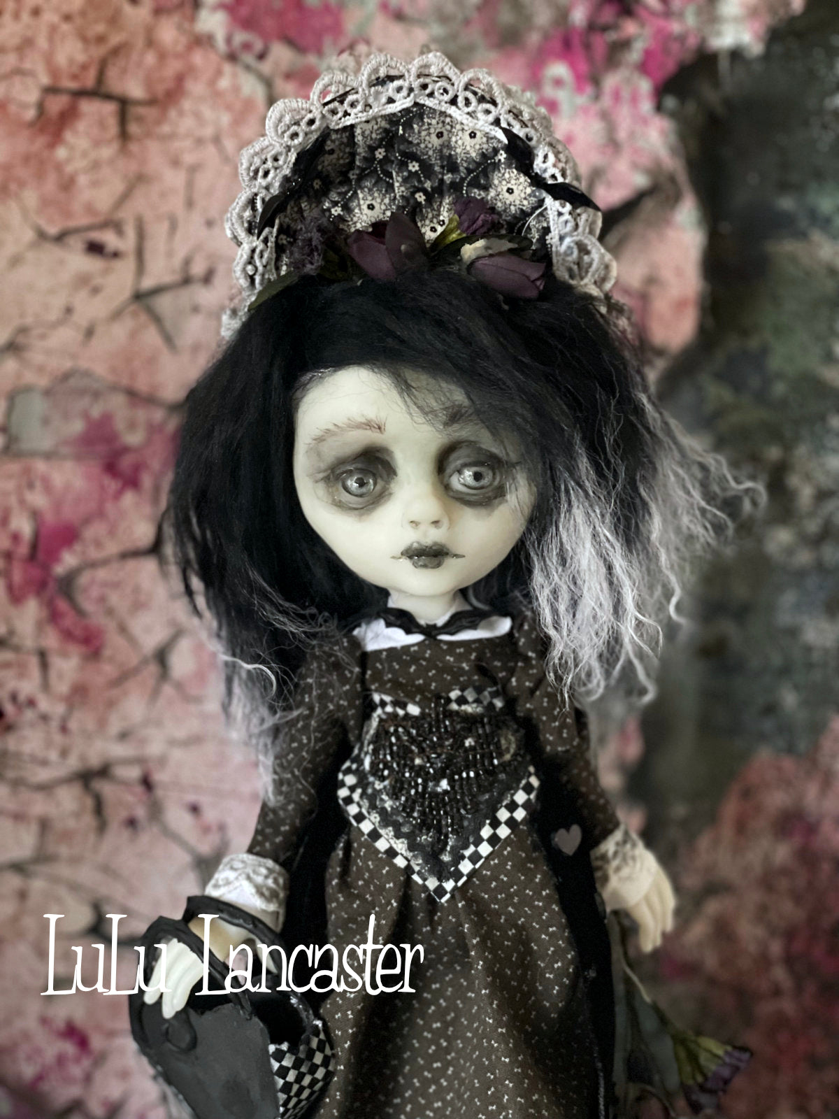 Sandrine Dark Heart Goth Valentine Original LuLu Lancaster Art Doll