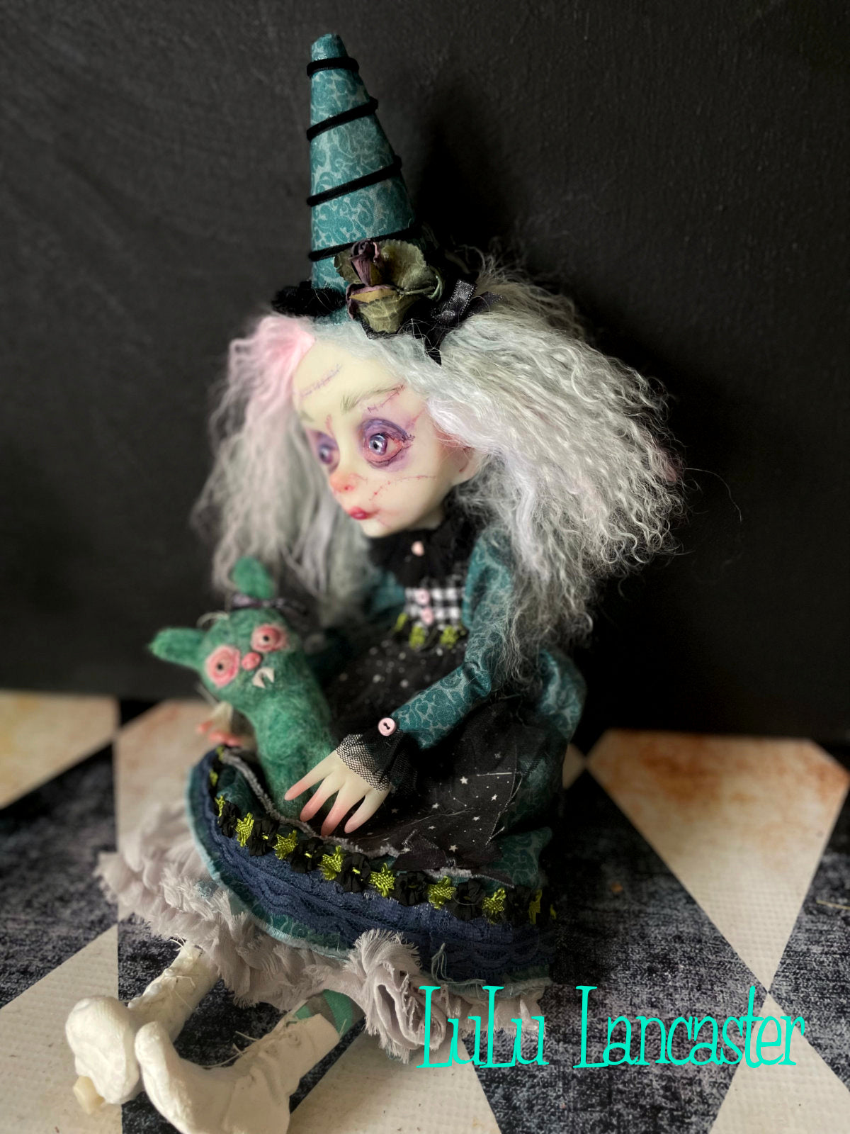 Stasia Stitches sad Goth Original LuLu Lancaster Art Doll